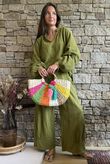 Santos Cushion Cotton Heathcliff Blouse Olive